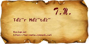 Tér Máté névjegykártya